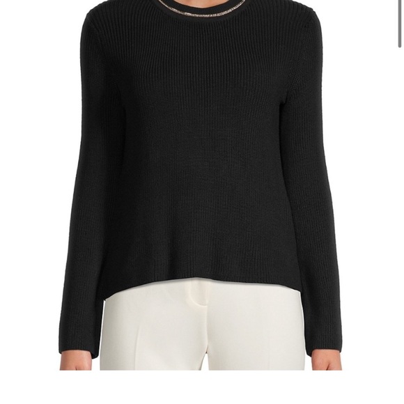 Maje Black sweater with gold chain neckline. Perfect condition. - Picture 3 of 3